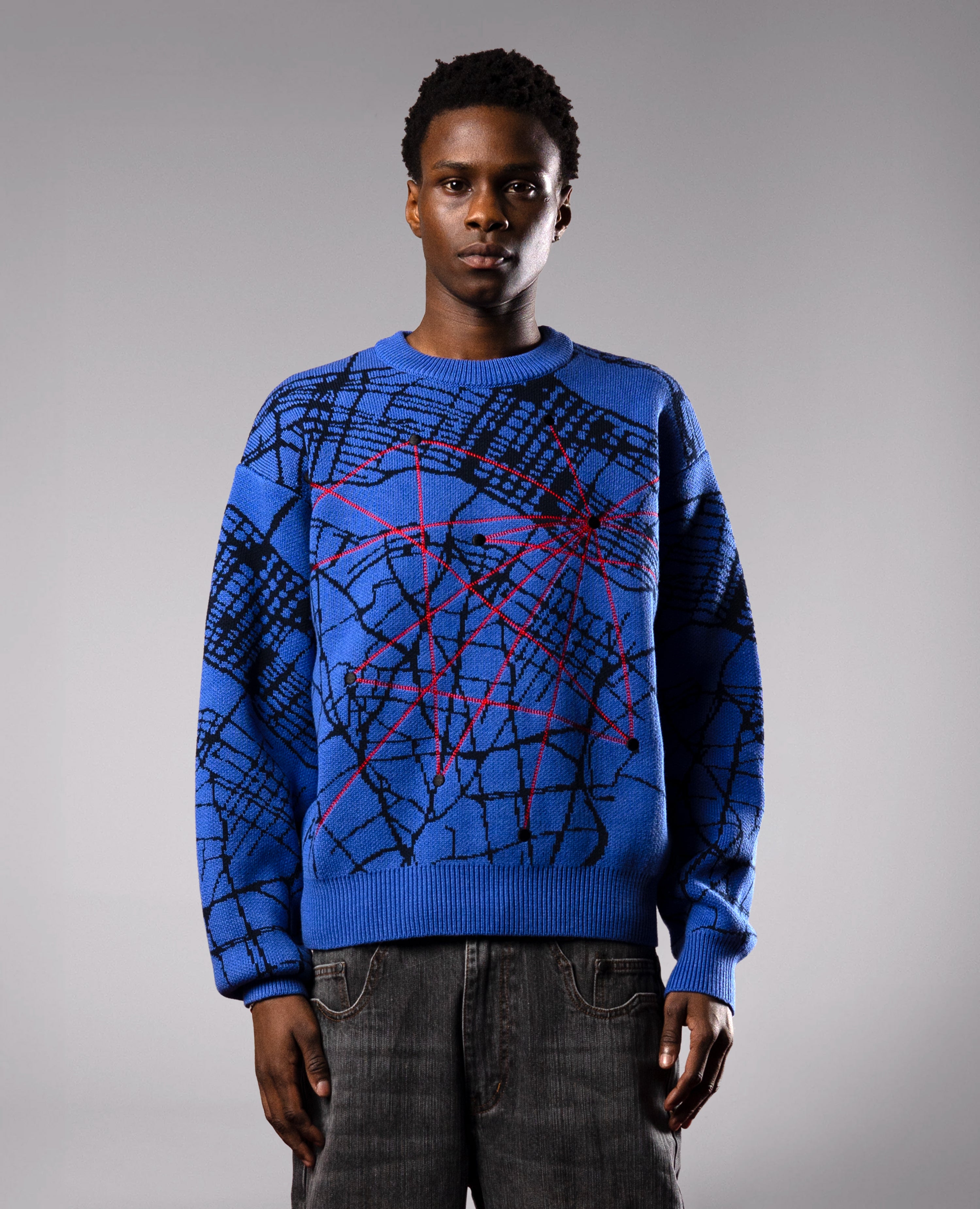 BLUE FILROUGE KNIT